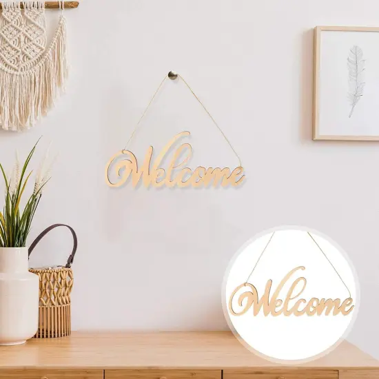 4-Pack Wooden Hanging Sign Unfinished Hanging Plaque {3}