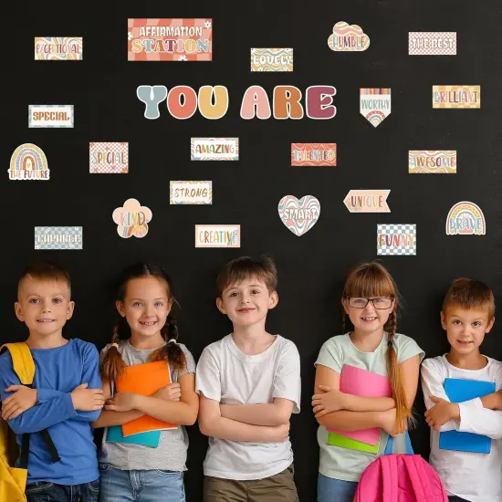 27 PCS Boho Affirmation Station Bulletin Board {5}