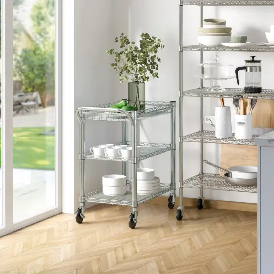 Seville Classics 3-Tier NSF Heavy-Duty Utility Cart, 34.6" W x 18.25" D x 33.8" H {2}