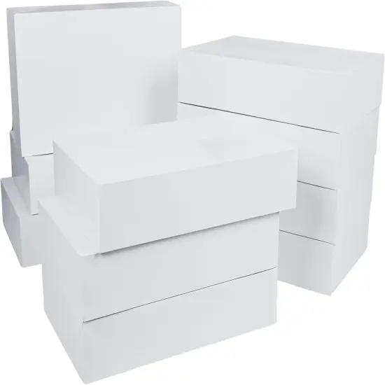 Premium 10 Piece Extra Large Gift Boxes for Presents - Premium White Gift Boxes with Lids at 4-inch Deep {1}