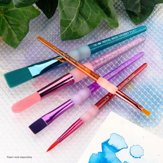 BK687 | Big Kid's Choice&trade; Lil' Grippers&trade; 5pc Nylon Chubby Round/Flat Brush Set {2}