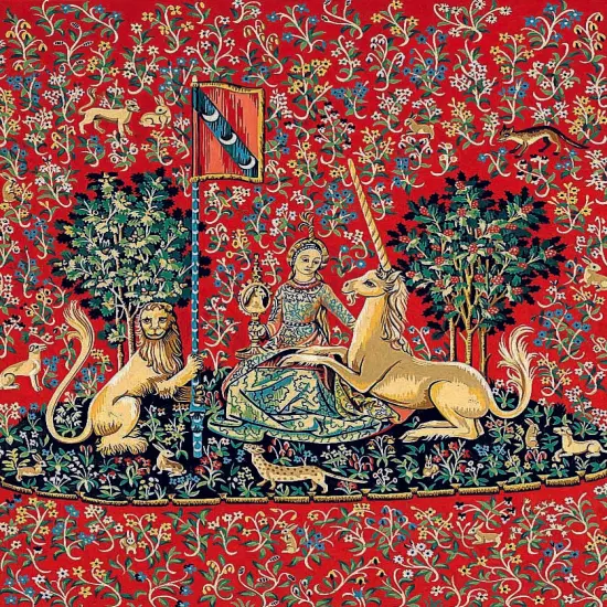 Needlepoint canvas for halfstitch without yarn Can.Seul Lady With A Unicorn MRC1432203 Margot de Paris Printed Tapestry Canvas {1}