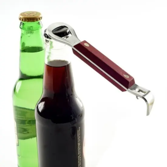 Norpro Heavy Duty Wood Handle Soda Pop Beer Can Punch and Bottle Opener {4}