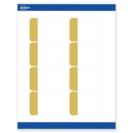 Avery Printable Rectangle Labels, Gold-Dipped Edge, 2" x 3", Matte White Rectangle Labels, Permanent, Laser/Inkjet, 80ct, Great for Product Labels {1}