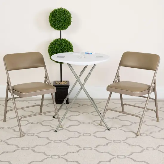 Emma and Oliver 2 Pack Home & Office Portable Party Events Padded Metal Folding Chair {6}