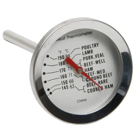 Chef Craft 4.75" Long Stainless Steel Poultry / Meat Thermometer, includes both F/C Markings {3}