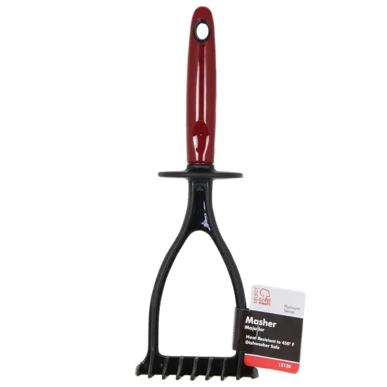 Chef Craft 11.5" Select Nylon Sturdy Masher for Mashed Potatoes, Beans, Avocado and more Red {7}
