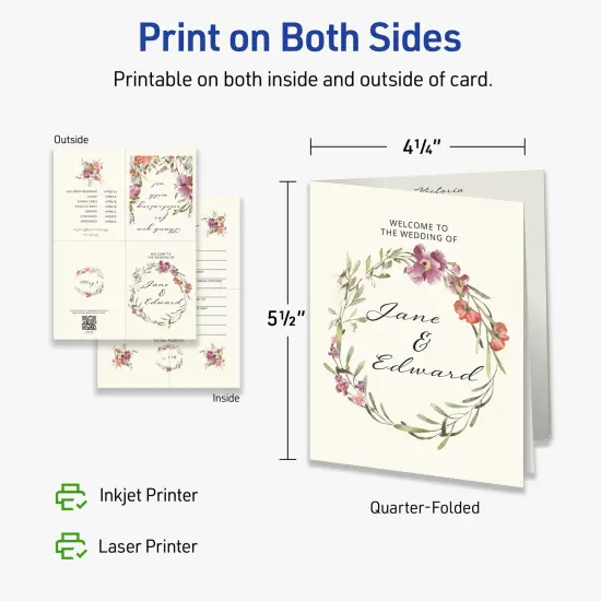 Avery Matte Ivory Greeting Cards, 4-1/4" x 5-1/2" Rectangle Quarter Fold {6}