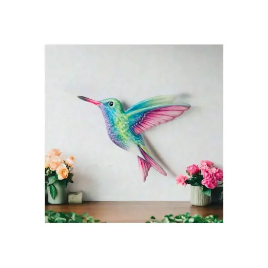 12" Metal Embossed Sign: Hummingbird {5}