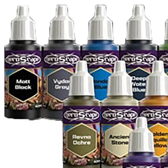 Renegade Games: Heroscape: Age of Annihilation Paint Set - 20 Pigmented Colors, 18ml Bottles, High-Quality, Game & Miniature Figures Art Supplies {7}