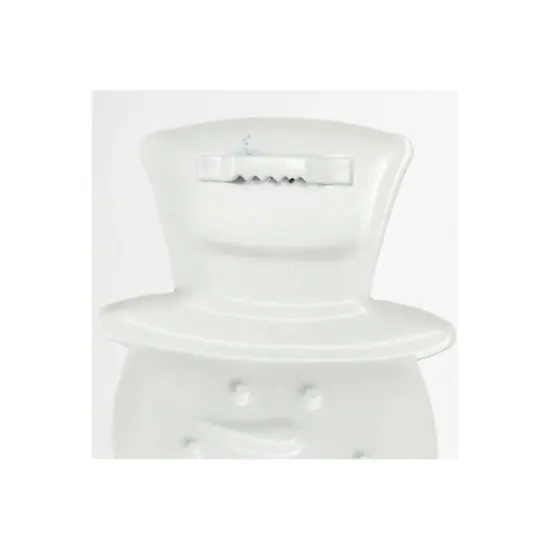 12" Metal Embossed Snowman Cookie: Red/White {3}