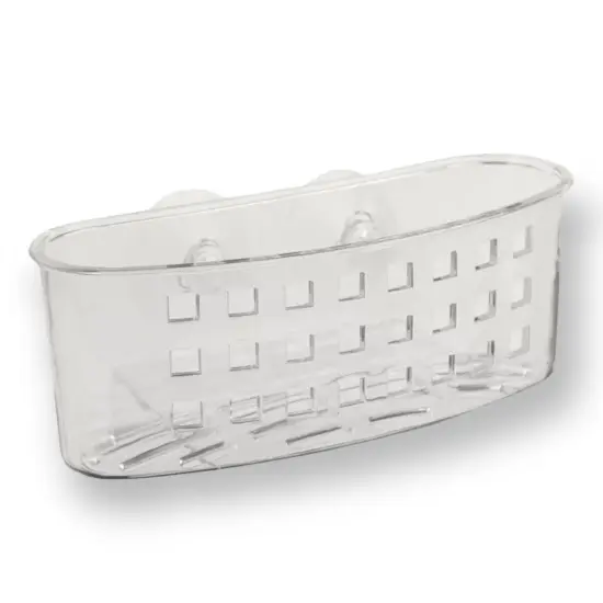 Handy Housewares Kitchen Sink Caddy Dish Soap Scrubber Sponge Holder Basket with Suction Cups - Clear {1}