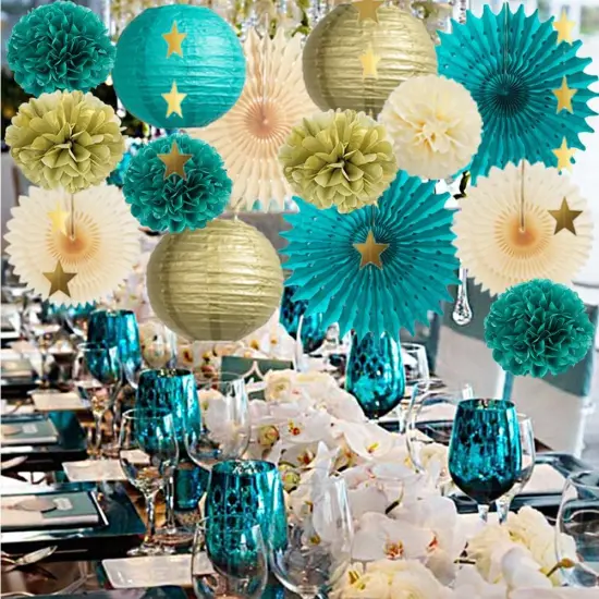 Teal and Gold Party Decorations Teal {3}