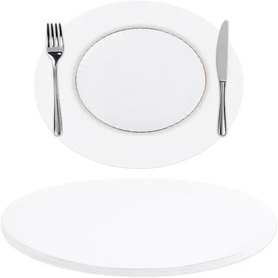 100 PCS Round Paper Placemats 13 inch Disposable Paper Place Mats for Dinner Wedding Birthday Party Festival Table Decoration Indoor Outdoor, White {1}