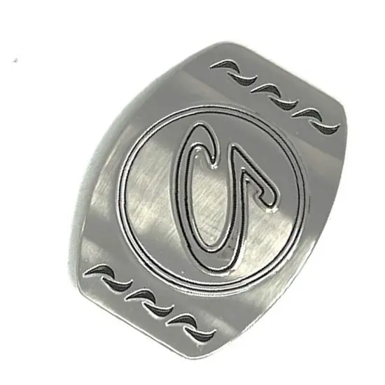 Belt Buckle Letter Casted Raised Nickle Plate 1.5" Loop Under with Prong {5}