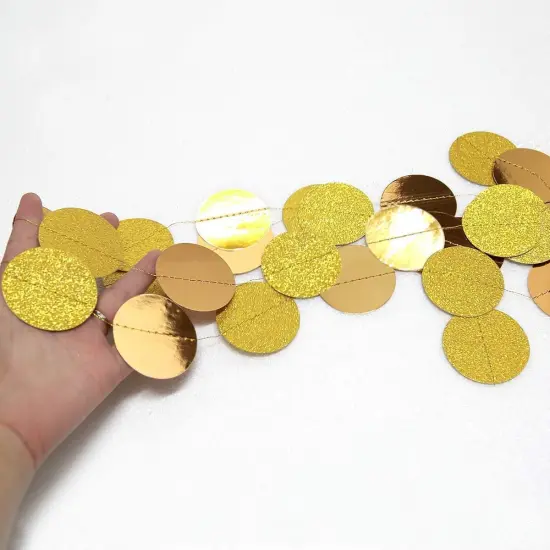 Gold Party Decorations Glitter Dot Garland Circle {3}