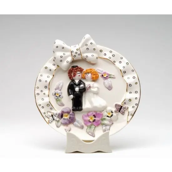 Ceramic Jewish Bride and Groom Wedding Decor Plate, Wedding Gift {3}