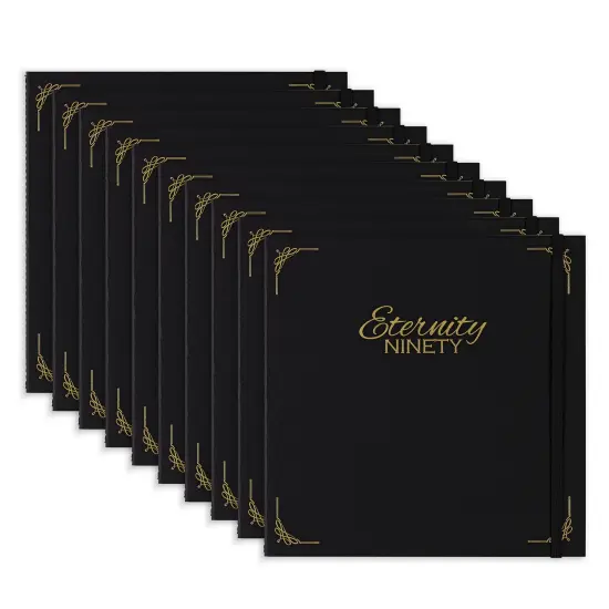 New York Central Eternity Ninety Flat Book- 8x8" Sketch Watercolor Journal, 10-Pack - Black Soft Paperback- Watercolor Sketchbook w/ Elastic Band, 100 Total Sheets 100% Cotton, 90 lb Cold-Pressed {1}