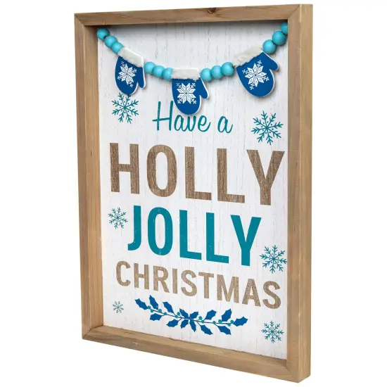 Northlight Have A Holly Jolly Christmas Framed Wall Art - 15.5" x 11.75" Blue {5}