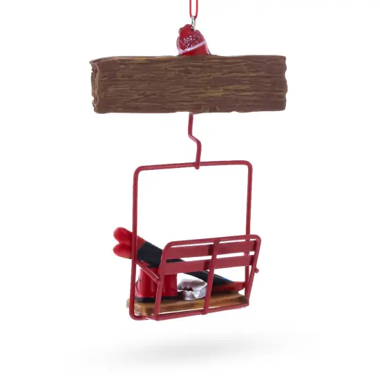 Life is Better on the Slopes Ski Lift with Skis Resin Christmas Ornament {4}