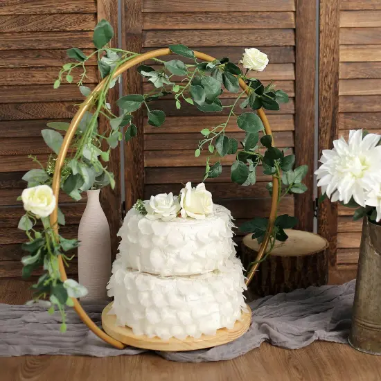 Gold 20 in Geometric Round Wood Metal Arch CAKE STANDS Party Decorations {4}