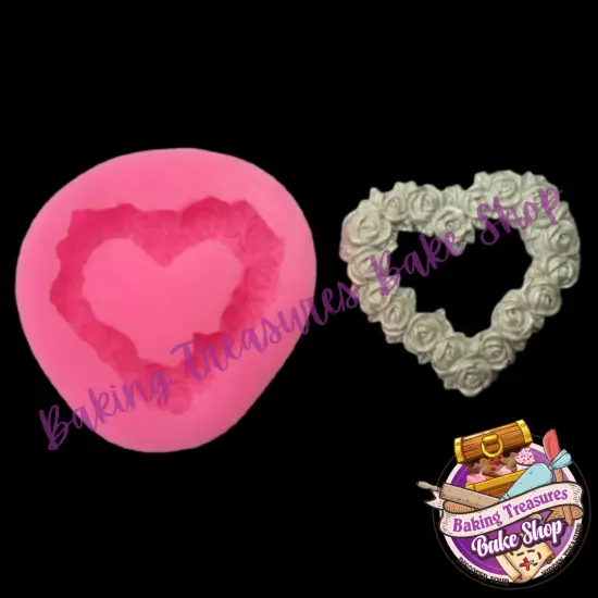 Rose Heart Wreath Silicone Mold {2}
