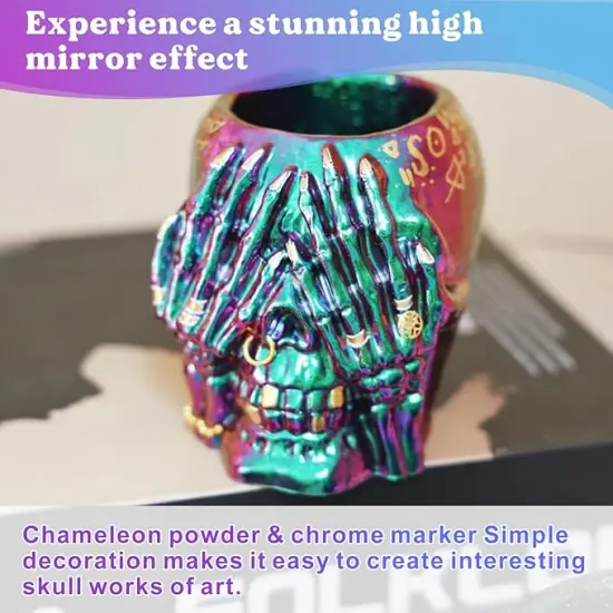 LET'S RESIN Skull Resin Molds, Hear-no, Speak-no, See-no 3 Pcs Skull Silicone Molds for Resin Crafts, Cute Epoxy Resin Molds Silicone for Resin Casting, DIY Craft, Home Decor {6}