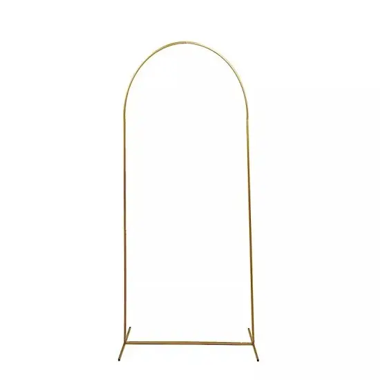 5 ft Gold Metal Floral Display Frame Round Top Backdrop Stand Wedding Arch Event {1}