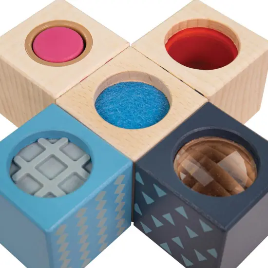 Bigjigs Toys Wooden Sensory Blocks - Set of 8 {6}