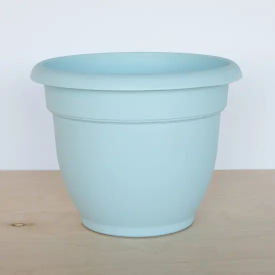 Bloem Ariana Pot Planter: 16" - Misty Blue - Durable Resin Pot, Indoor and Outdoor Use, Gardening, Self Watering Disk Included, 6 Gallon Capacity {4}