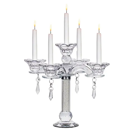 Crystal Candelabra 5 Arms Blank Glass Medallion {2}
