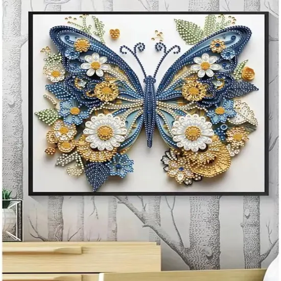Butterfly Diamond Art Kits for Adults: Stitch Diamond Painting Butterfly for Beginners Special Shaped Animal Butterfly Diamond Art Kits 30 x 30cm, 9.8 x 9.8 inch {1}