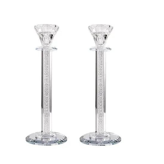 Crystal Candlesticks with Inner Net Diamond Design Gold {4}