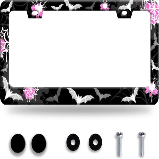 Bat Spider Web License Plate Frame Gothic {1}