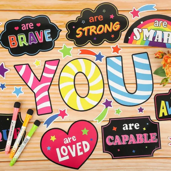 Motivational Inspirational Bulletin Board Decorations Set (Black) {5}