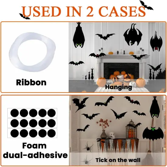 22 Pieces Halloween Decorations Hanging Bats {2}