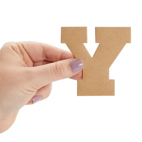 104 Piece Unfinished Cardboard Alphabet Letters for DIY Crafts, Classrooms Projects (3x3 In) Brown {5}