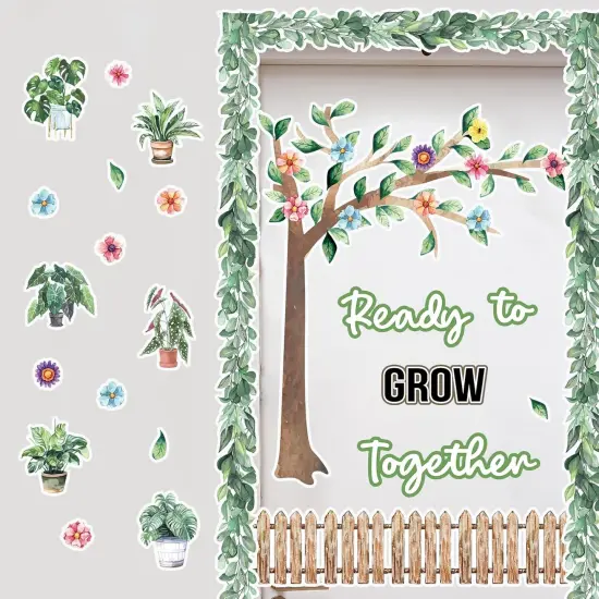 Greenery Tree Bulletin Board Classroom Decorations Set {4}
