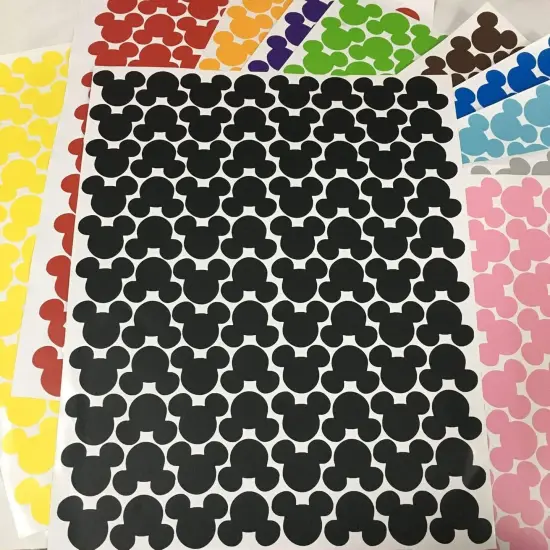 176pcs Cartoon Mickey Mouse Head Art Wall Decals (Black) {5}