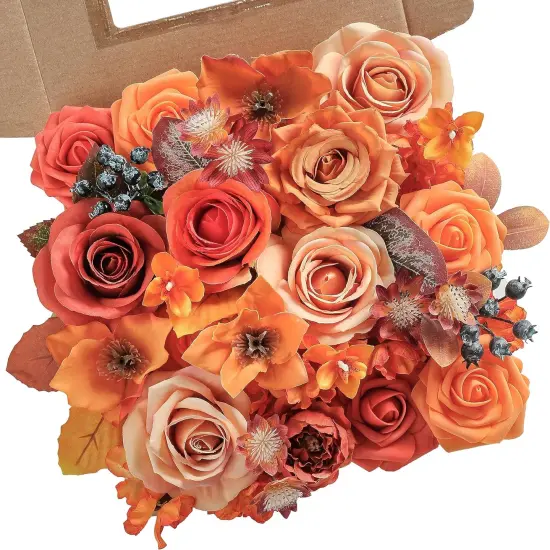 Orange Artificial Silk Flowers {1}