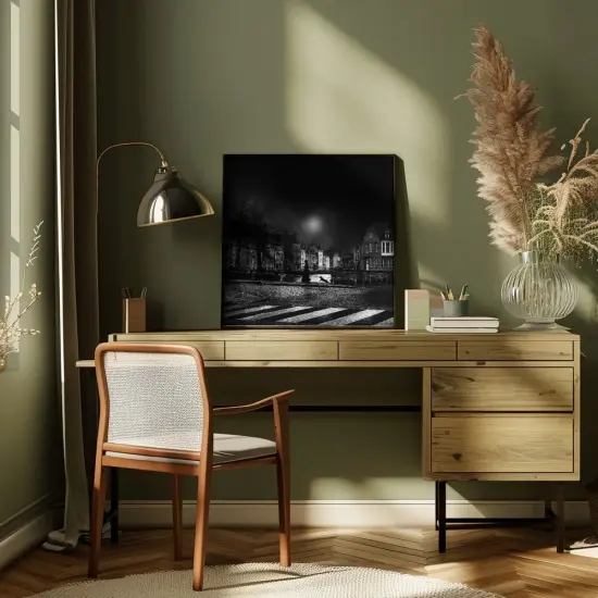 Moonlight stroll Square 24x24 Canvas - Corporate Office Art {4}