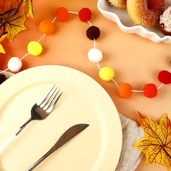 Fall Felt Ball Garlands Decorations {4}