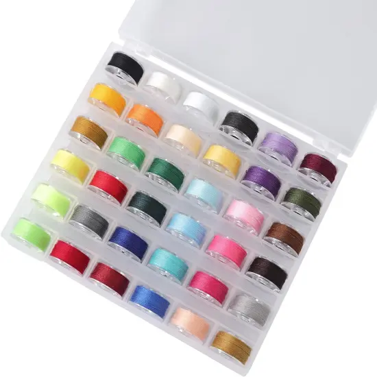 36Pcs Bobbins and Sewing Threads with Bobbin Case(Multi-Color) {1}