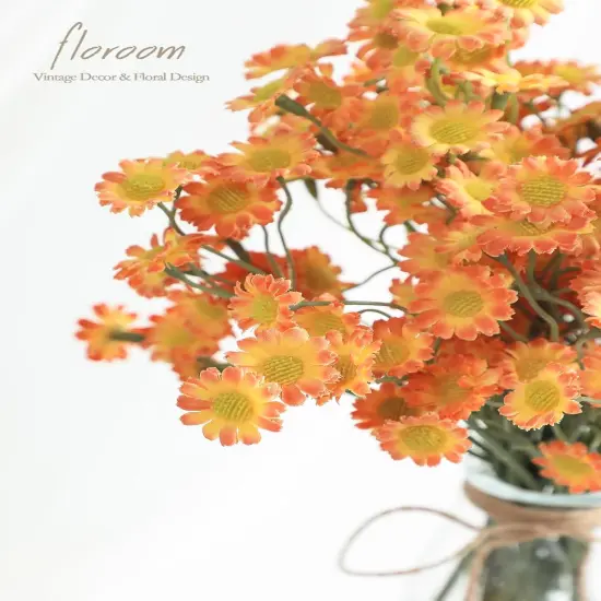 24pcs Burnt Orange Small Artificial Flowers {3}