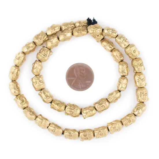 The Bead Chest Brass Buddha Beads, Full Strand of Quality Metal Spacers for DIY Jewelry Design {2}