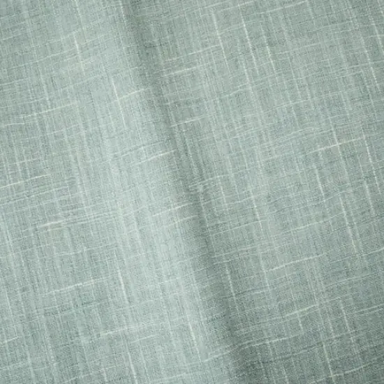 Mist Teal/Ivory Textured Slub Drapery Fabric By the Yard {1}