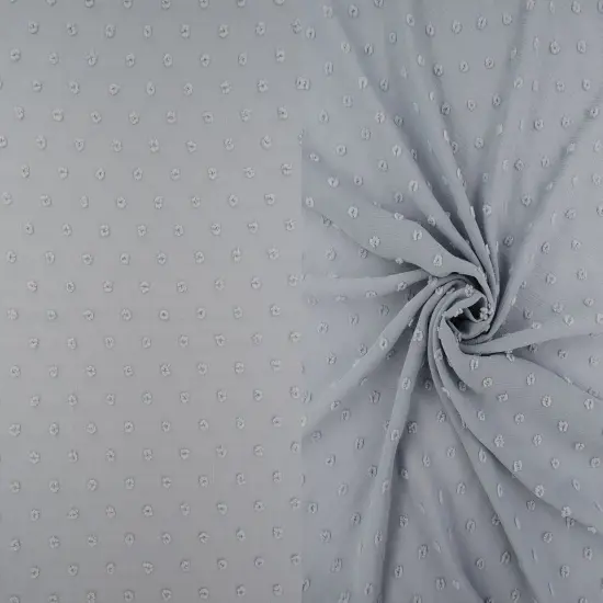 Sheer Waffle Swiss Dot Chiffon 1 Yard Soft Textured Woven Fabric, 59/60" Width BLUE VINTAGE {1}