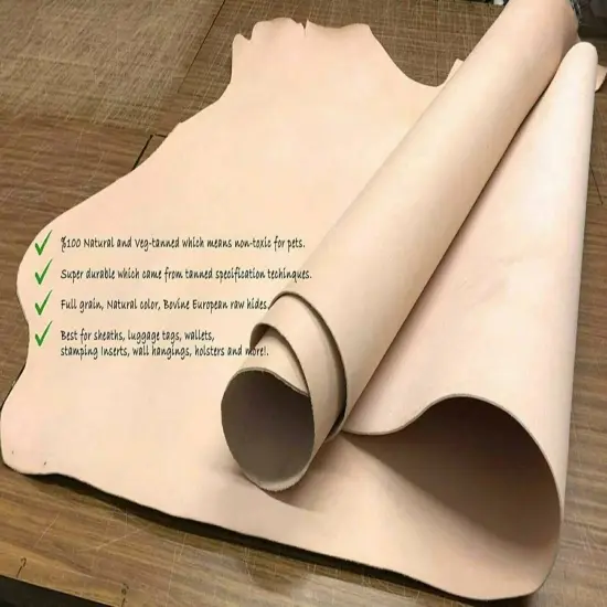 Full Grain Veg Tan Cowhide Leather Single Shoulder 6 to 8 SQ FT 7-9oz Craftsman Grade {4}