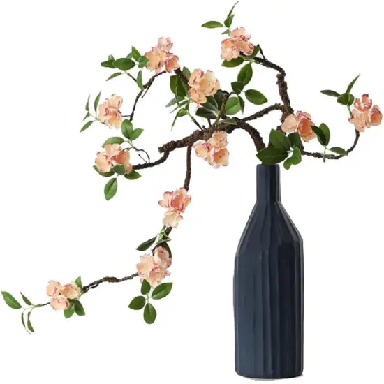 2PCS 31" Artificial Cherry Blossom Branches &ndash; Silk Long Stem Flowers for Vase & Event Decor Champagne {1}