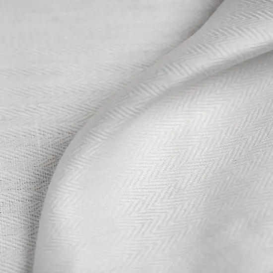 1 Yard White Irish Linen Herringbone Premium Natural Sewing Fabric 57" Width {2}